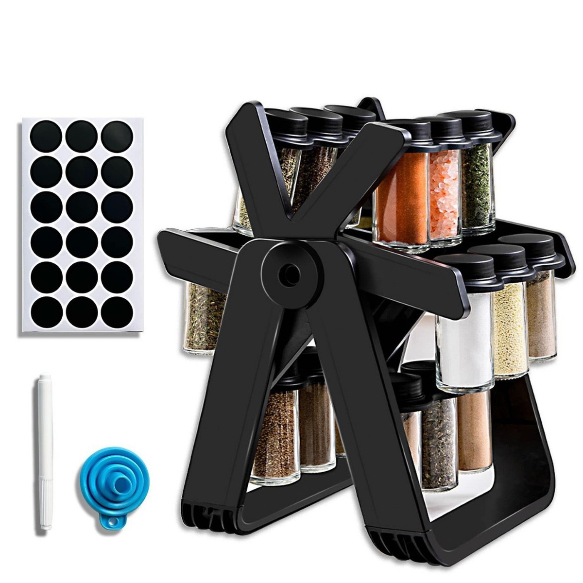 Three-Tier Rotating Spice Jar Rack