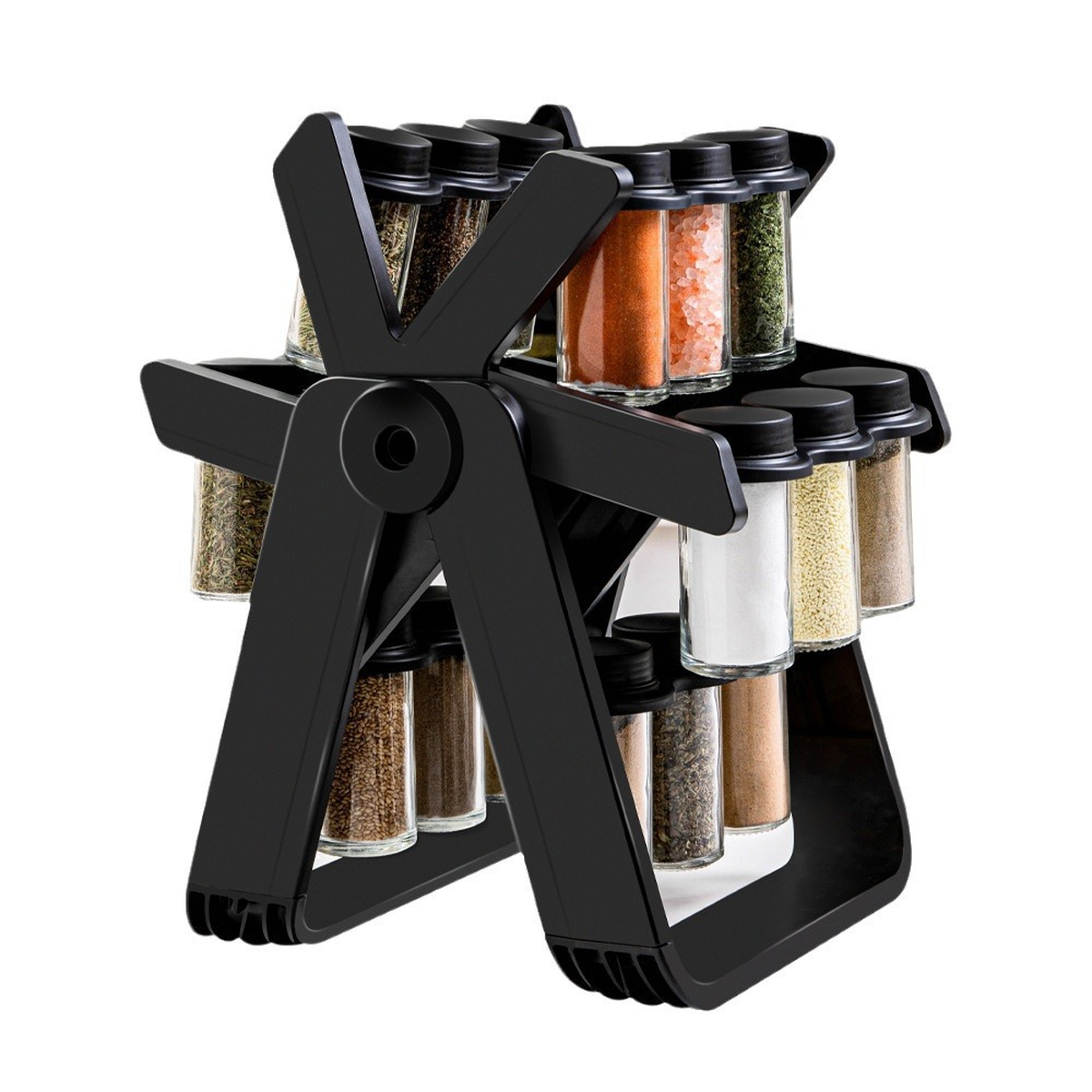 Three-Tier Rotating Spice Jar Rack