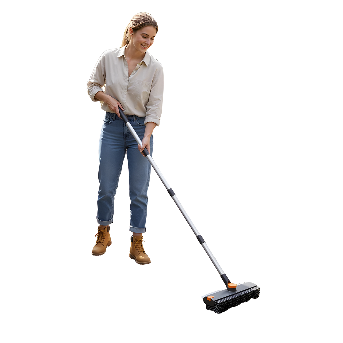 Long Handle Rotating Grout Brush – Deep Cleaning Floor Scrubber