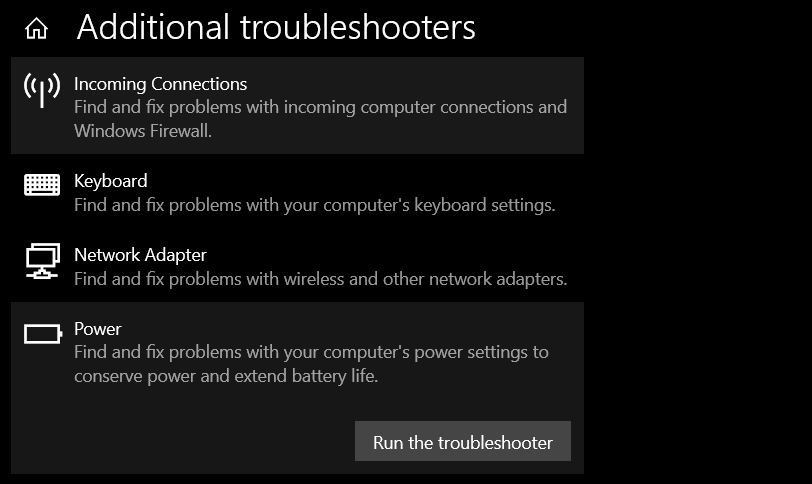 Run the troubleshooter